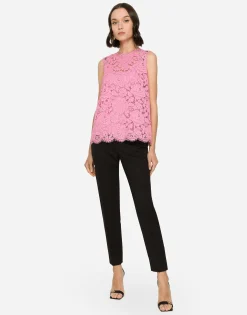 Branded stretch lace top