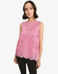 Branded stretch lace top