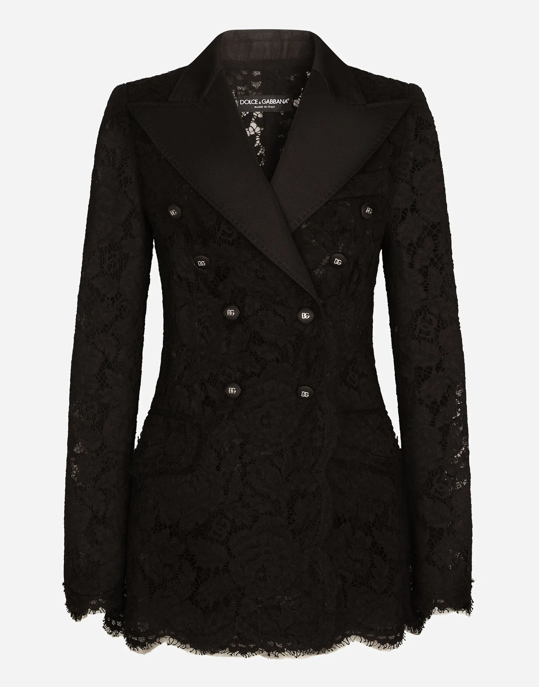 Branded stretch lace Turlington blazer