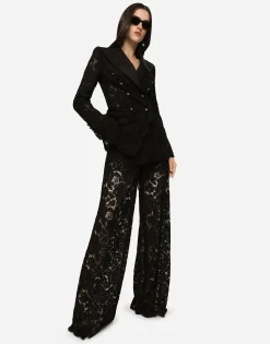 Branded stretch lace Turlington blazer