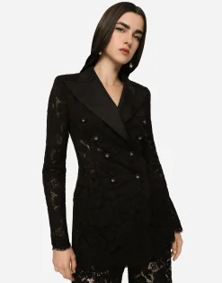 Branded stretch lace Turlington blazer