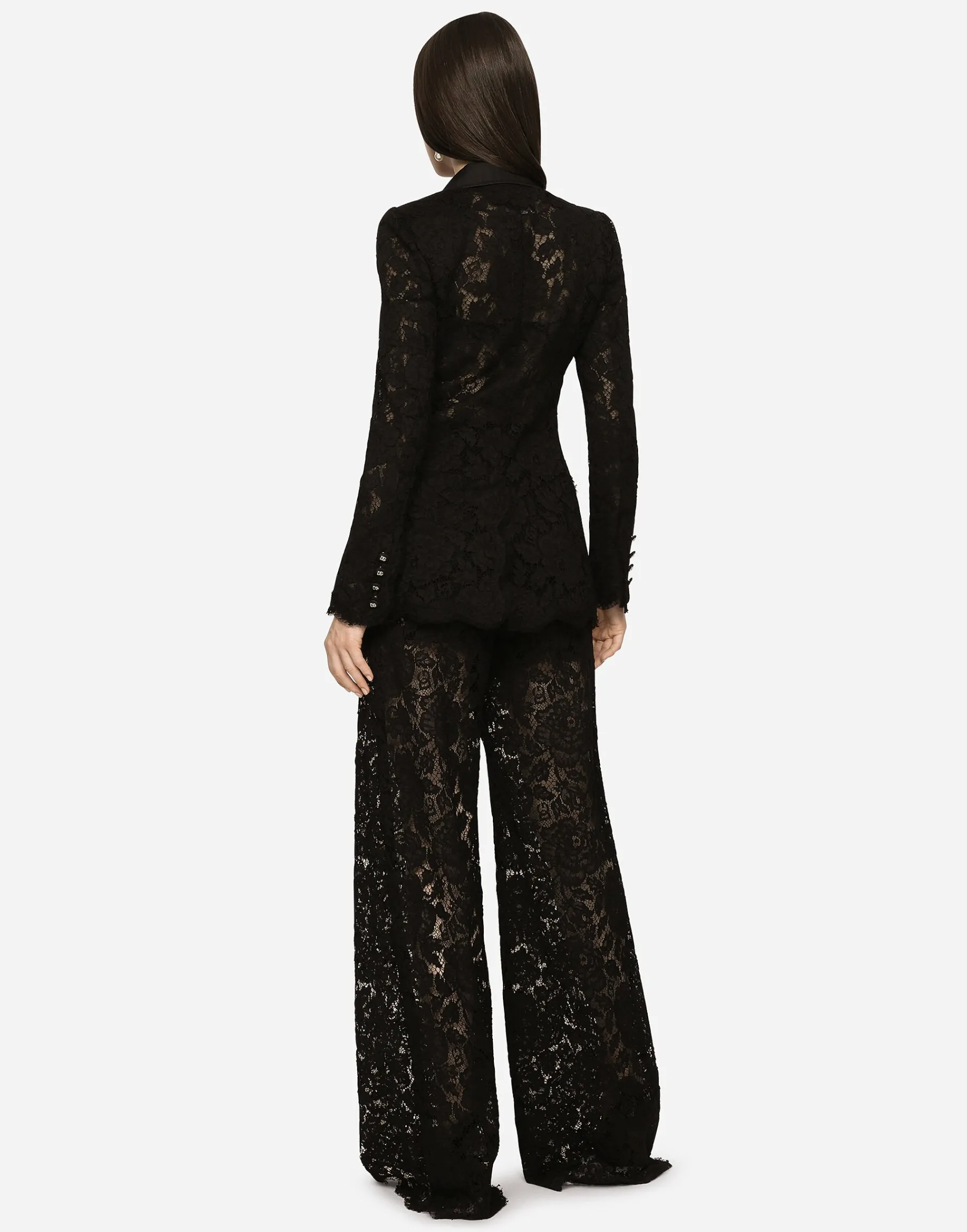 Branded stretch lace Turlington blazer