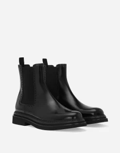 Brushed calfskin ankle boots