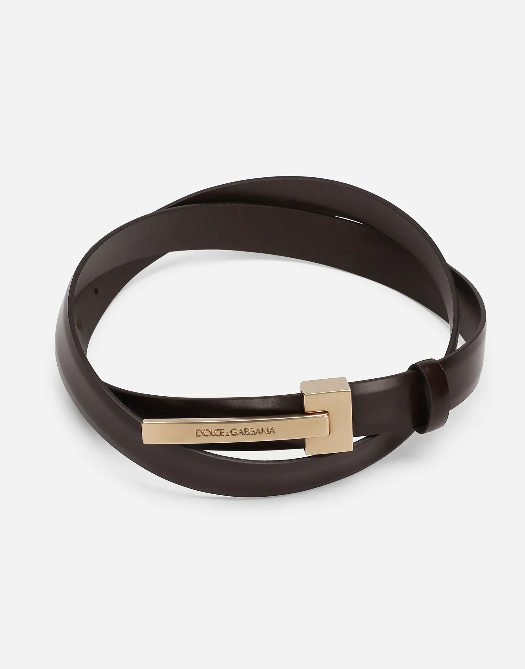 Brushed calfskin belt