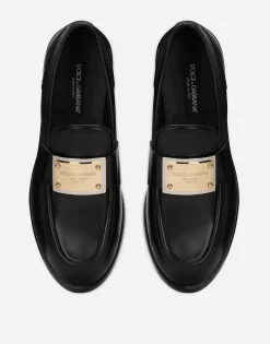 Brushed calfskin loafers