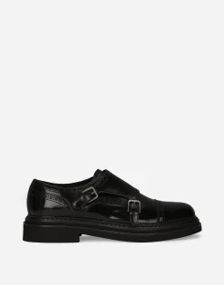 Brushed calfskin monkstrap shoes
