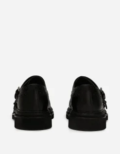 Brushed calfskin monkstrap shoes