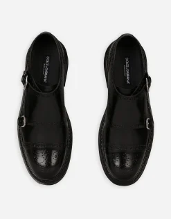 Brushed calfskin monkstrap shoes