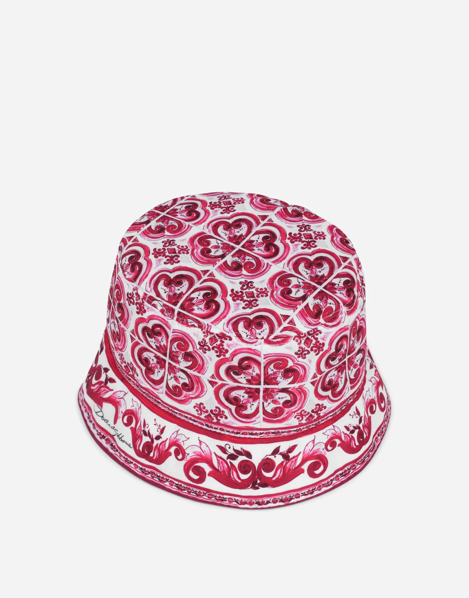 Bucket hat with Majolica print