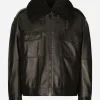 Bullskin jacket with shearling details