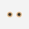 Butterfly-back earrings with logo