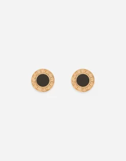 Butterfly-back earrings with logo