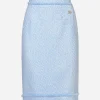Calf-length raschel tweed pencil skirt with DG logo
