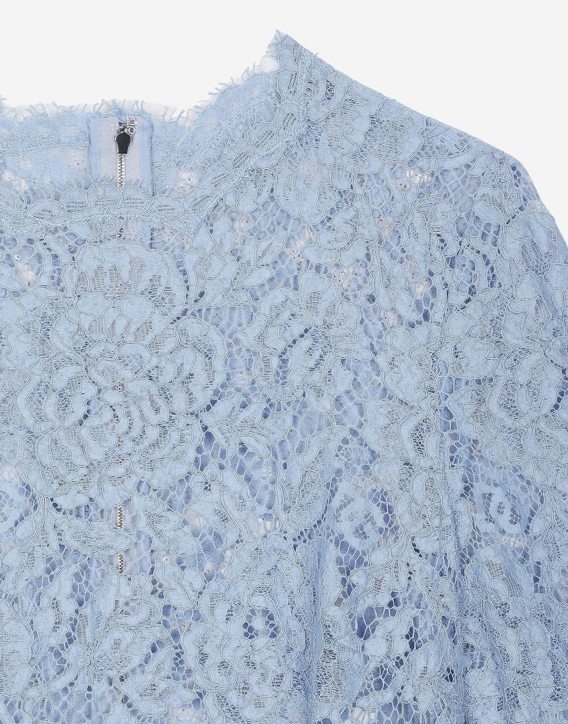 Calf-length sheath dress in branded floral cordonetto lace