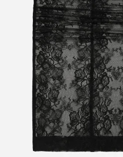 Calf-length stretch Chantilly lace slip dress