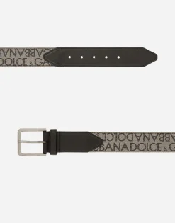 Calfskin and jacquard belt
