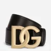 Calfskin belt with DG logo