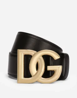Calfskin belt with DG logo