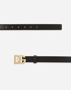 Calfskin belt with DG logo