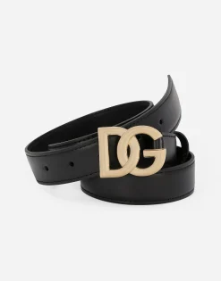 Calfskin belt with DG logo