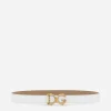 Calfskin belt with logo