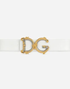Calfskin belt with logo