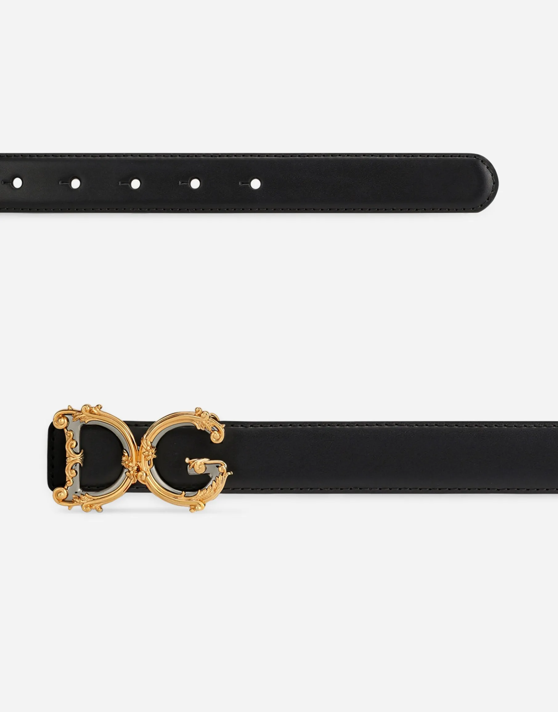 Calfskin belt with logo