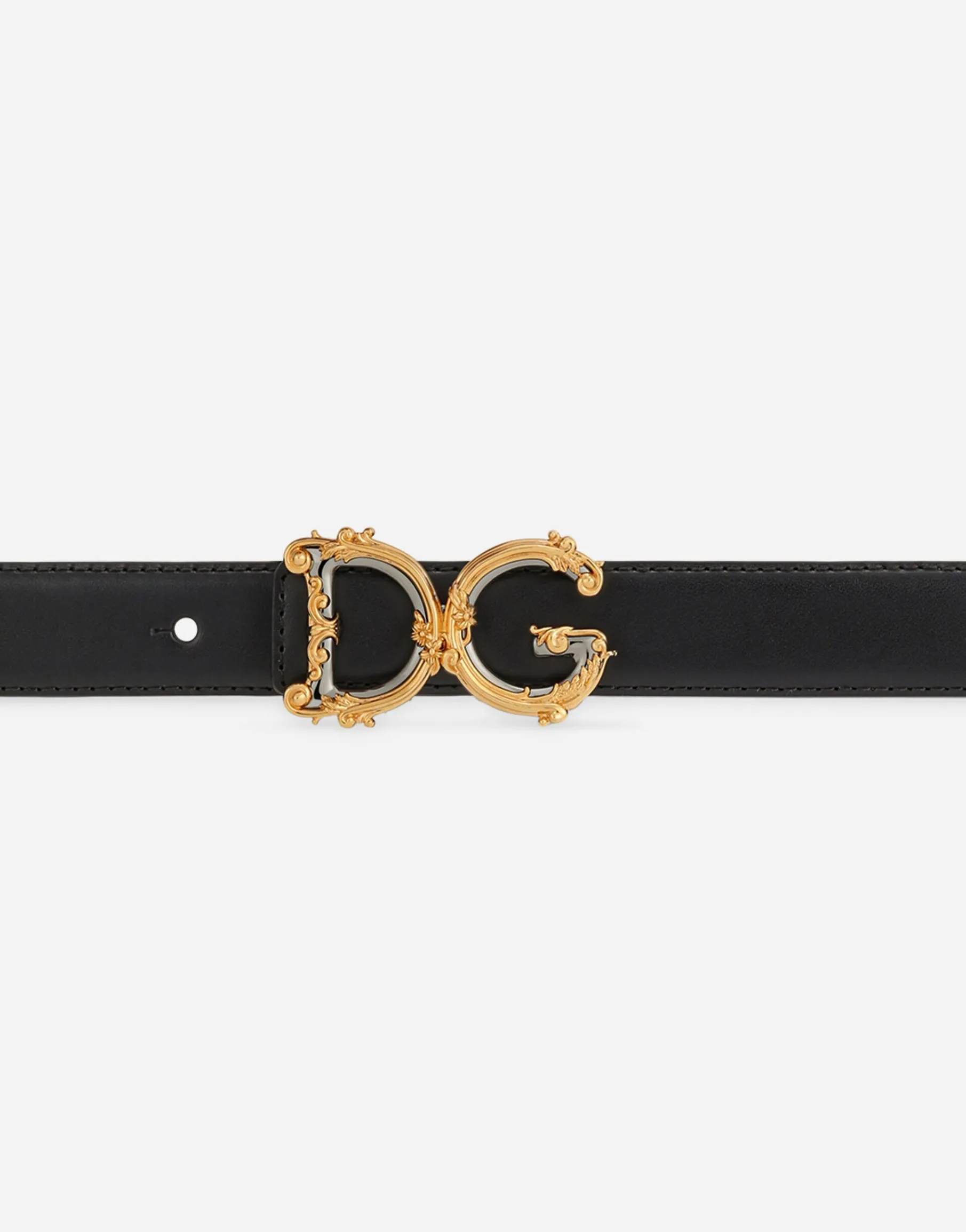 Calfskin belt with logo