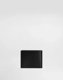 Calfskin bifold wallet with logo