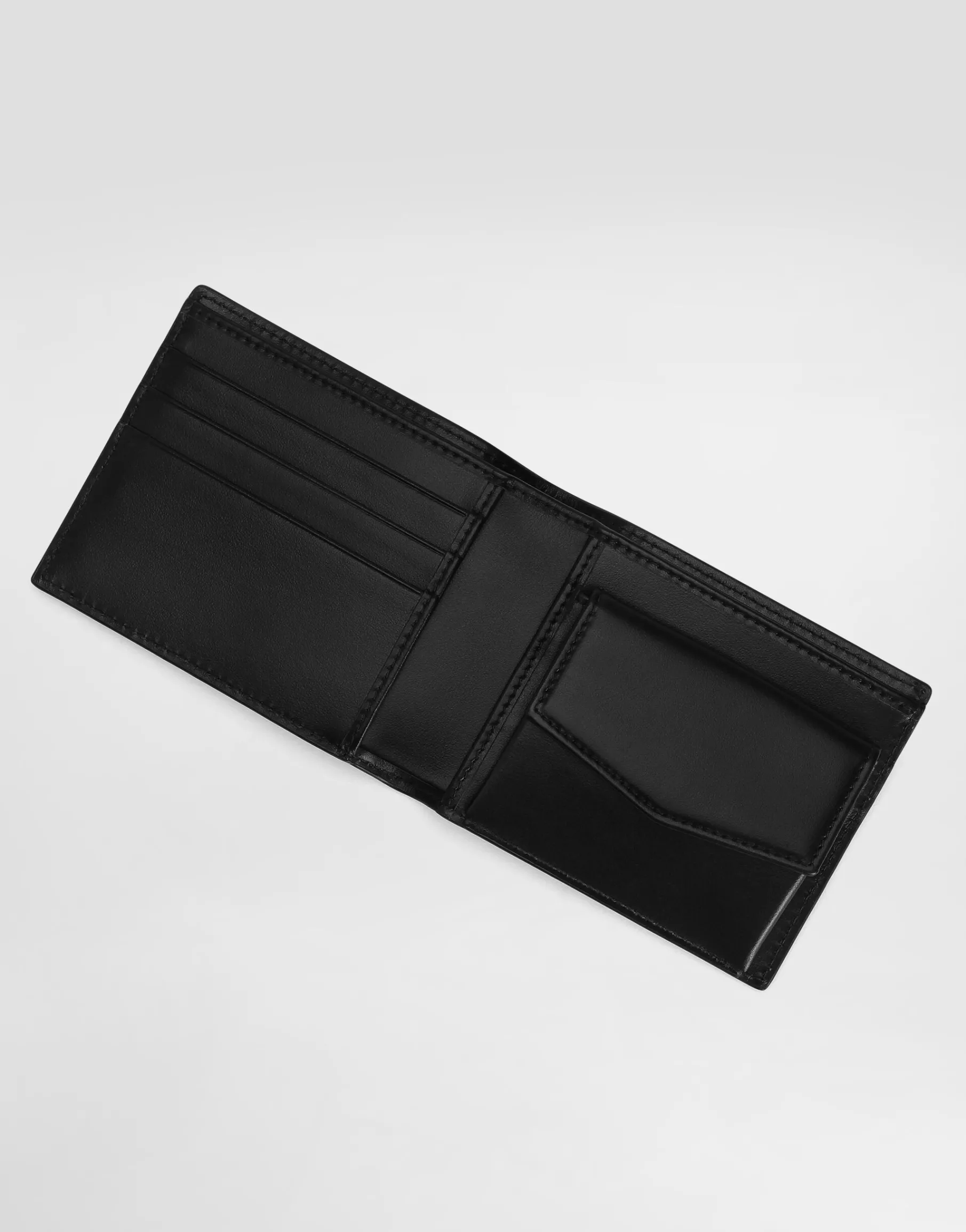 Calfskin bifold wallet with logo