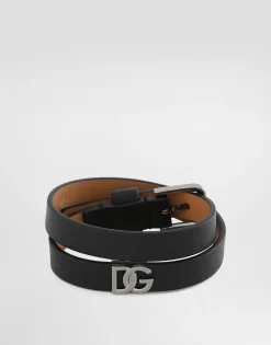 Calfskin bracelet with DG logo