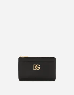 Calfskin card holder with DG logo