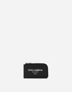 Calfskin card holder with logo