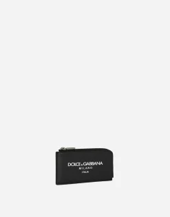 Calfskin card holder with logo