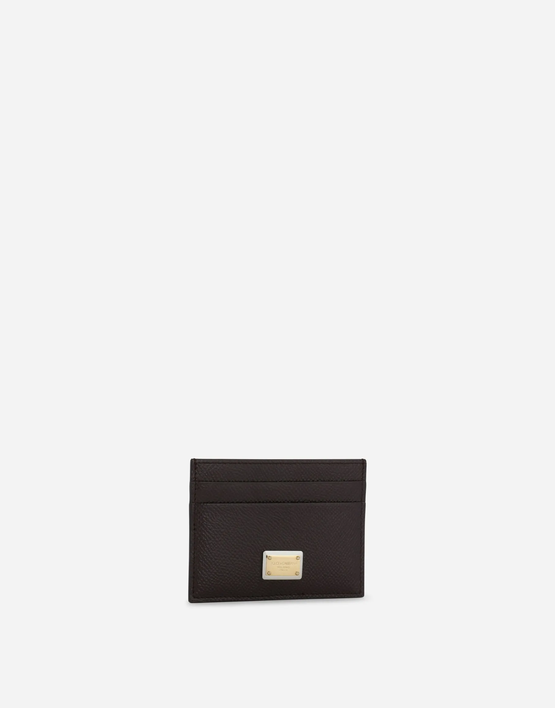 Calfskin card holder with branded plate