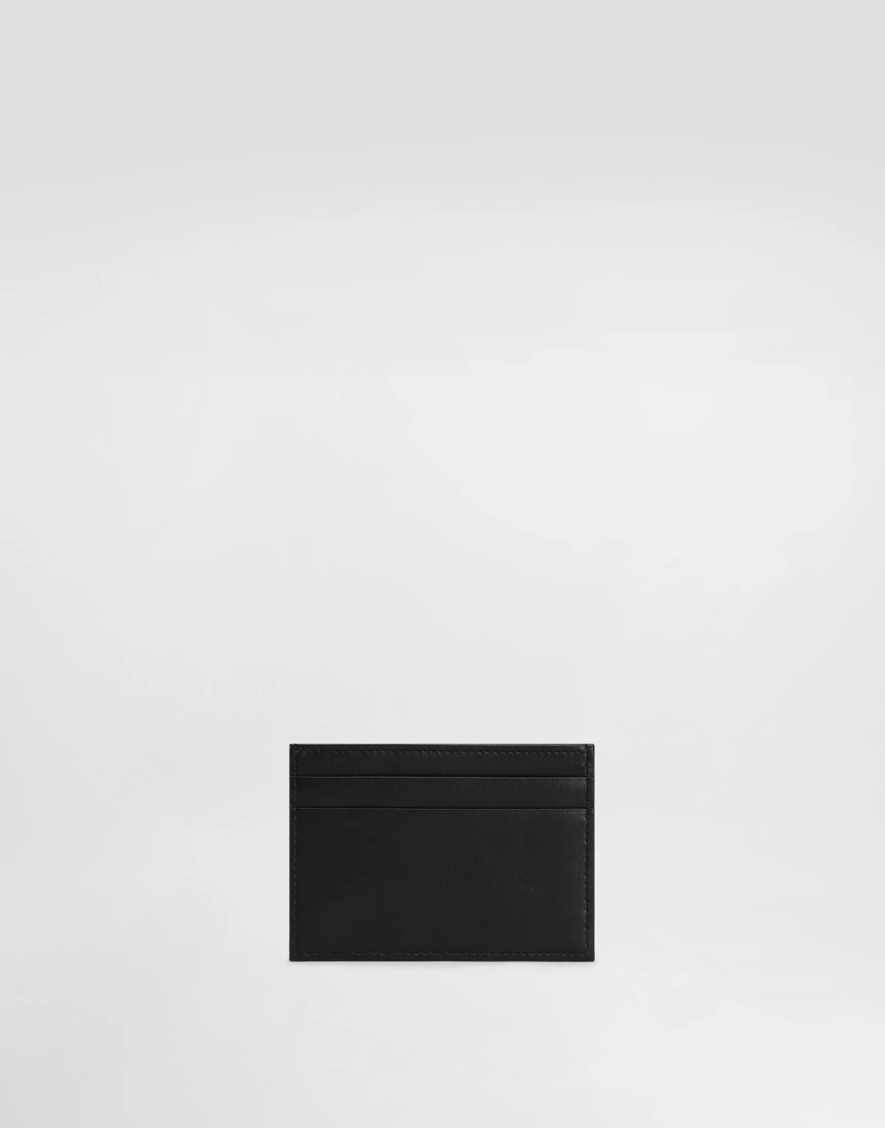 Calfskin card holder with raised logo