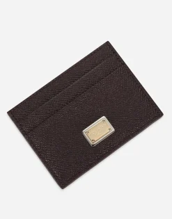 Calfskin card holder with branded plate