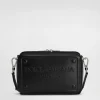 Calfskin crossbody bag with raised logo