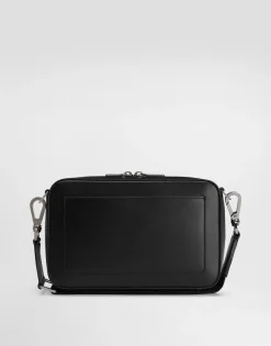 Calfskin crossbody bag with raised logo