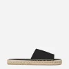 Calfskin espadrille sliders