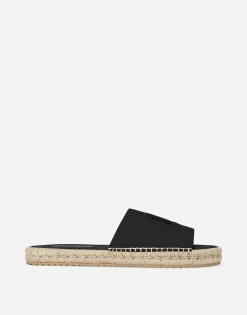 Calfskin espadrille sliders