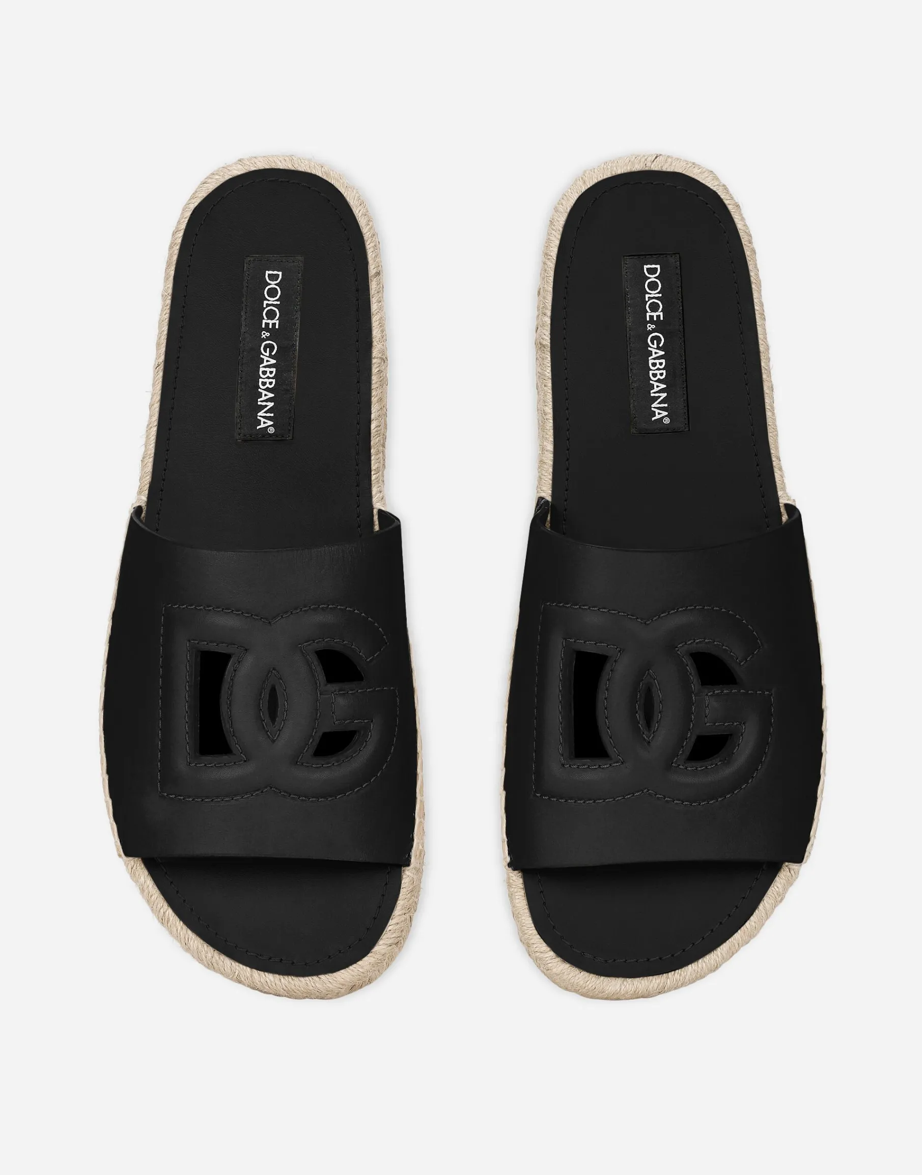 Calfskin espadrille sliders