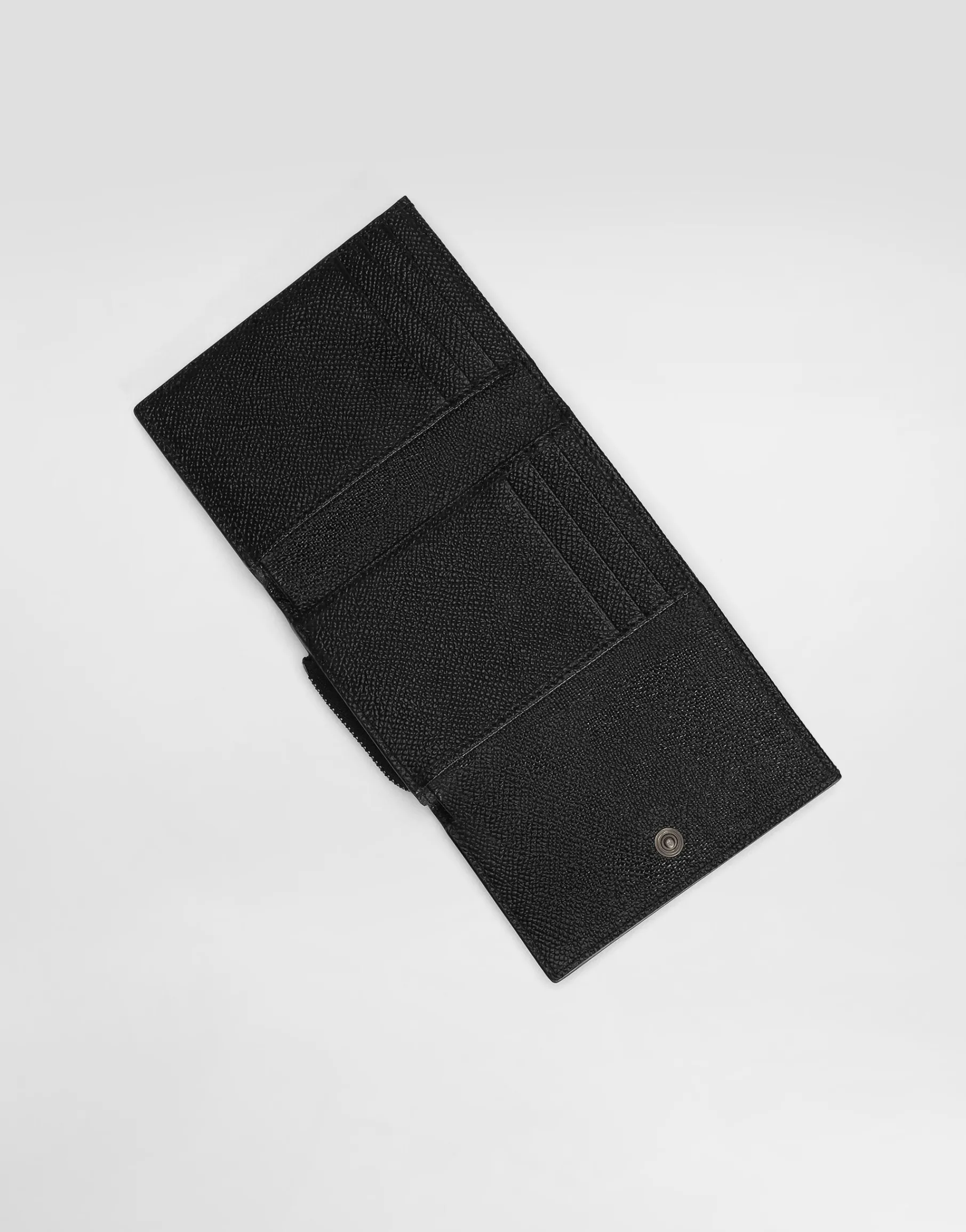 Calfskin French-flap wallet with logo tag
