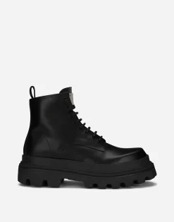 Calfskin hi-trekking ankle boots