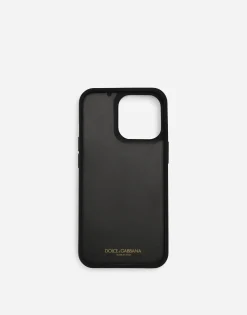 Calfskin iPhone 13 Pro cover with logo tag