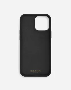Calfskin iPhone 13 Pro Max cover with logo tag