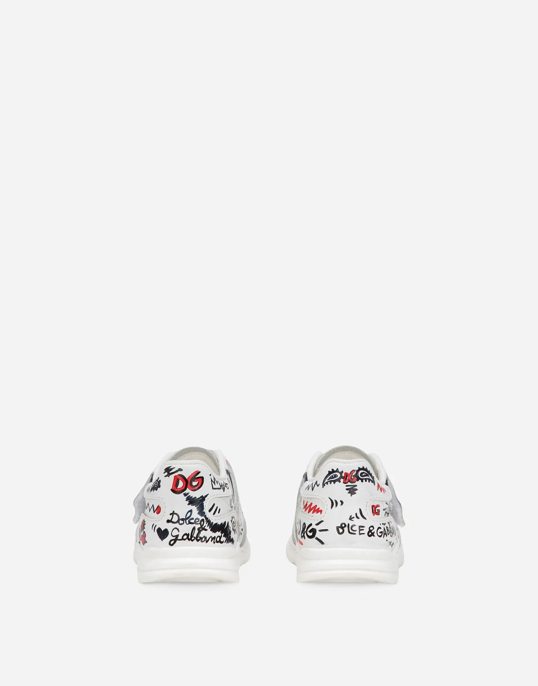 Calfskin low-top sneakers with graffiti print