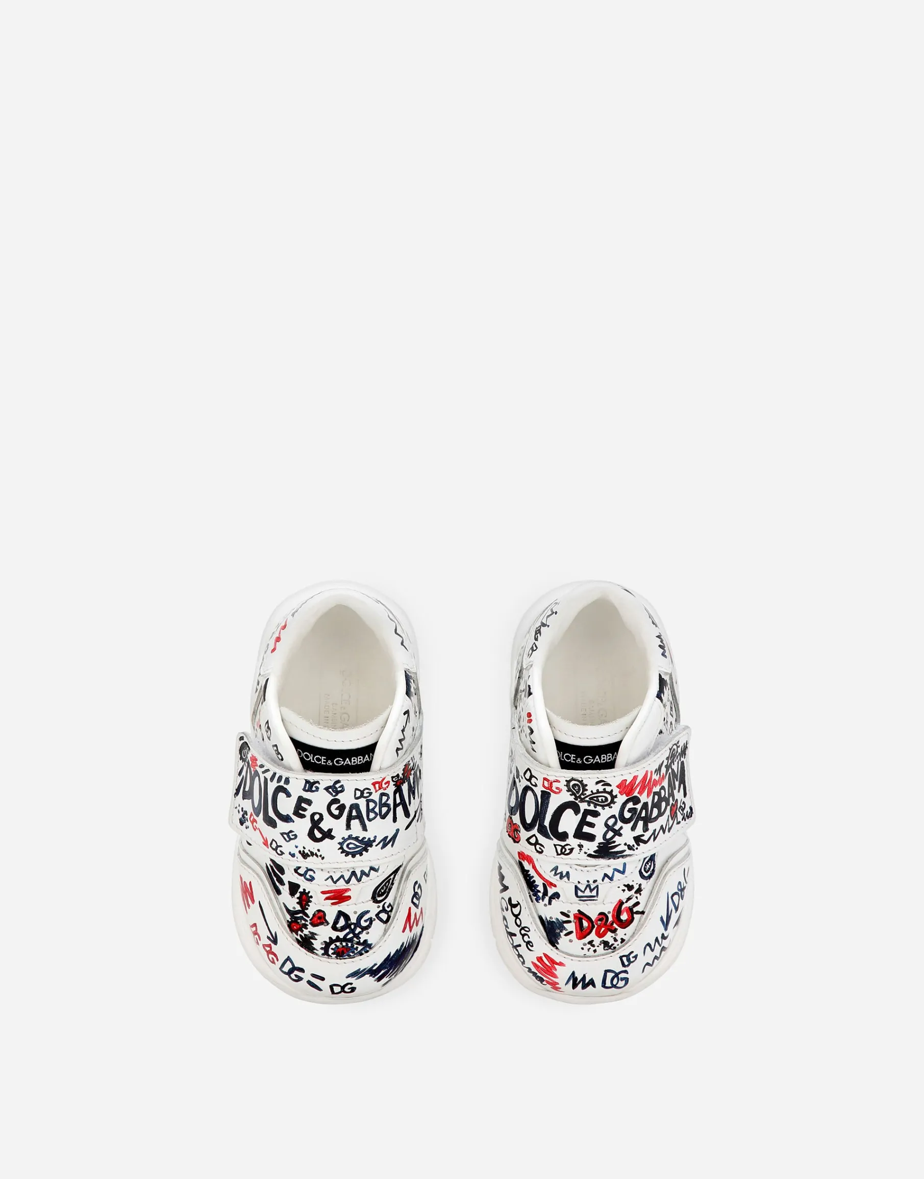 Calfskin low-top sneakers with graffiti print