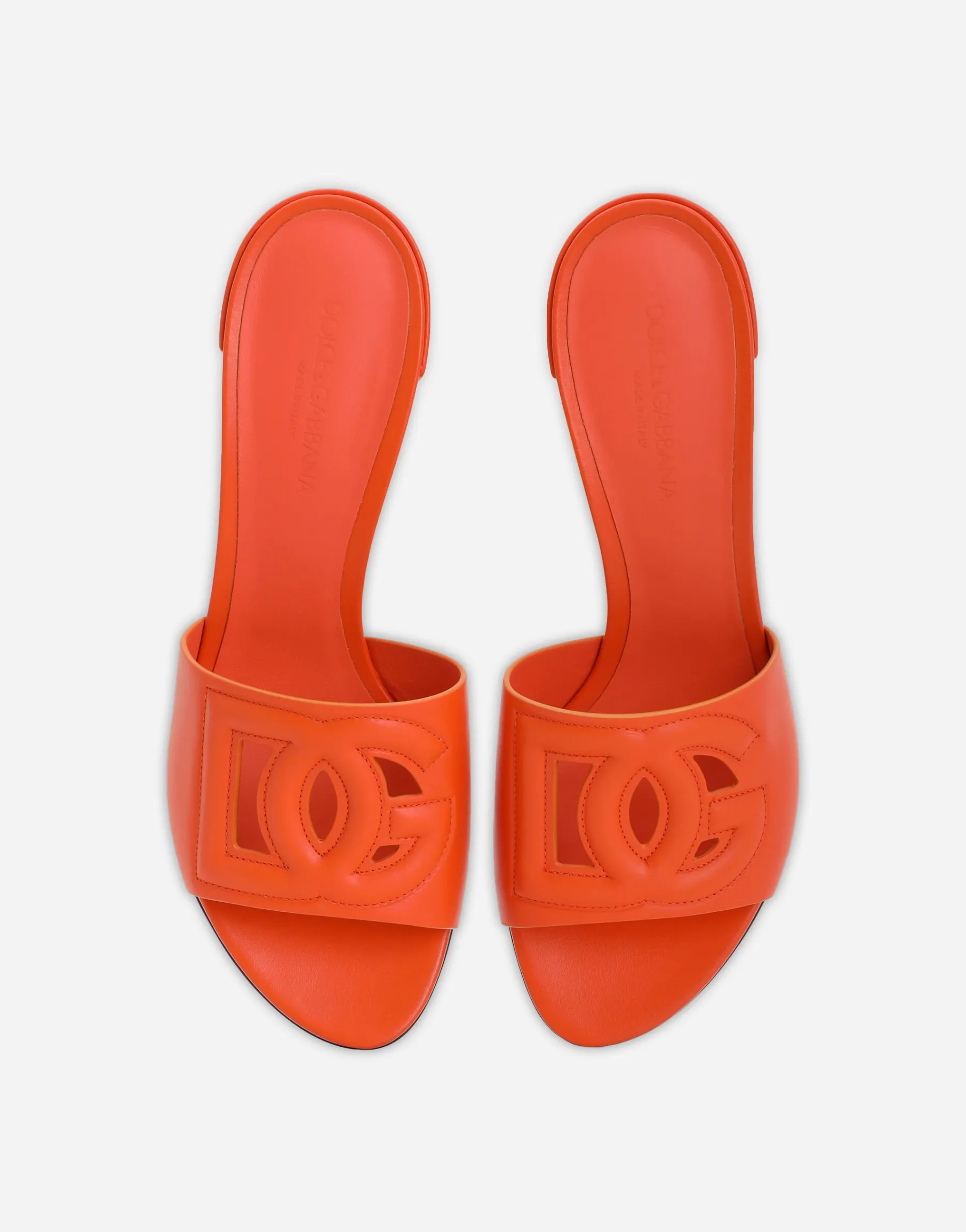 Calfskin mules with DG Millennials logo
