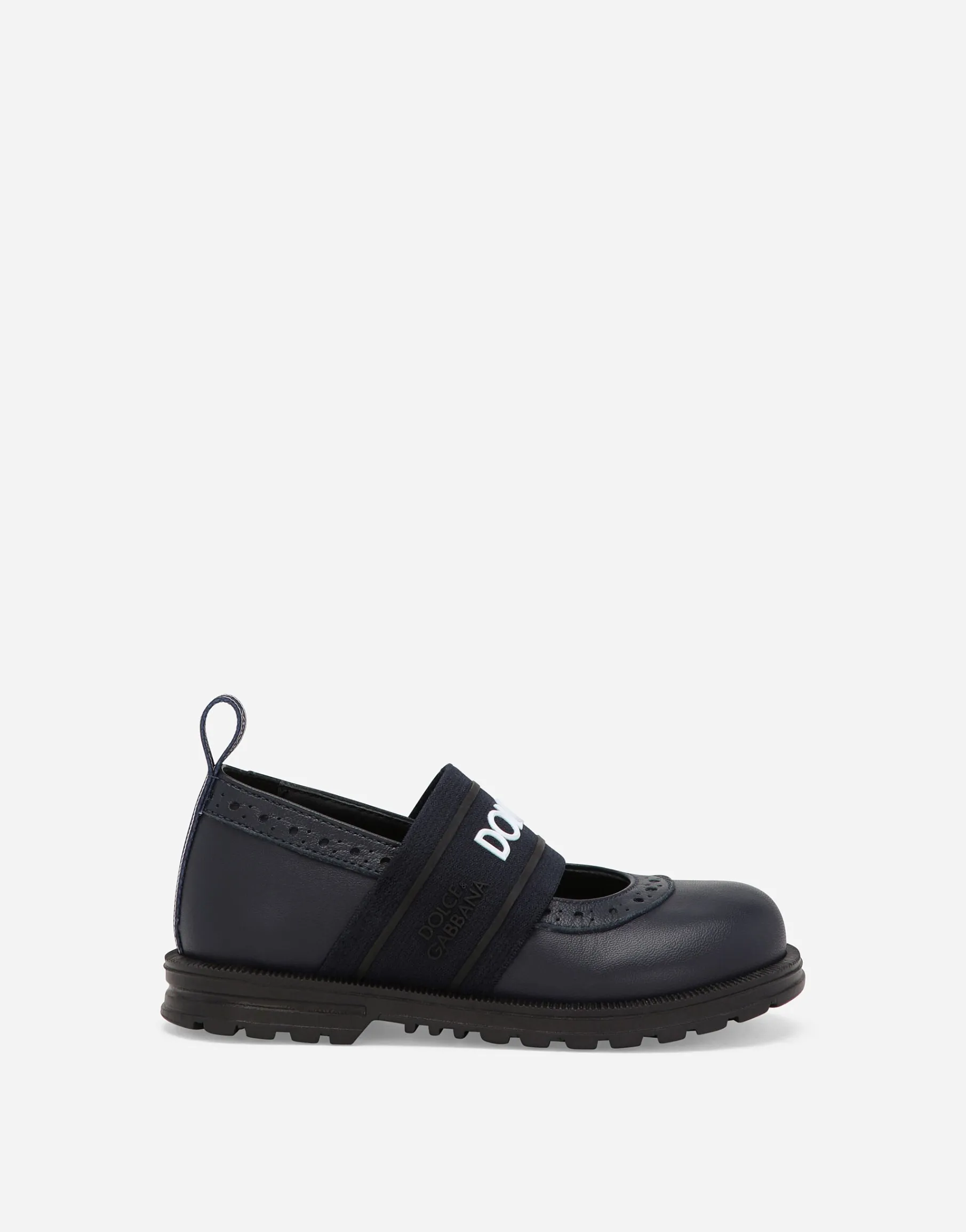 Calfskin nappa ballet flats with branded elastic